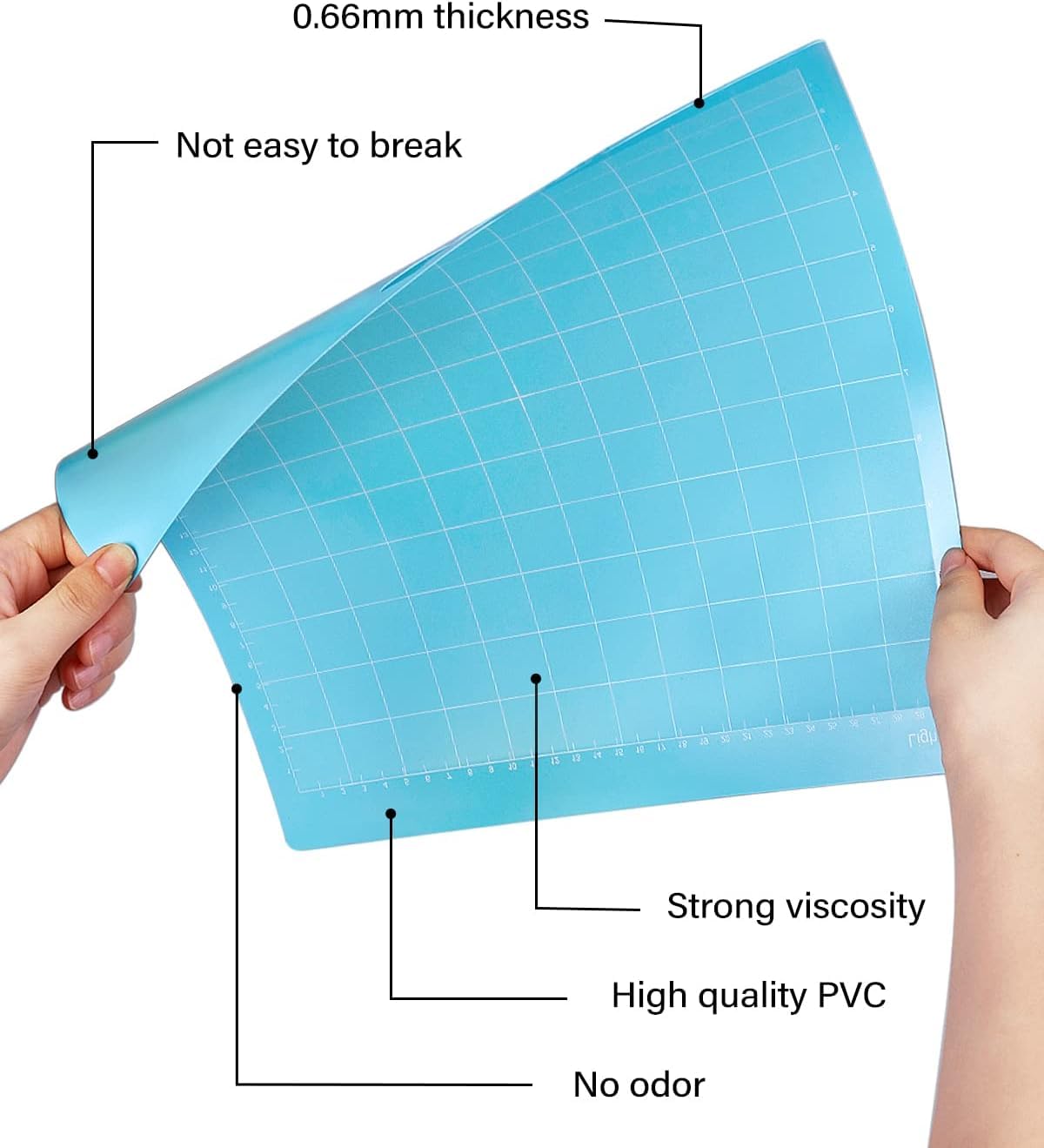 Weliu 12x12 Inch Cutting Mats for Cricut (12 Pack) - Standard/Light/Strong/Fabric Grip - Includes Bonus Hook & Scraper - Compatible with Cricut Maker 3/Maker/Explore 3/Air 2/Air/One & Silhouette