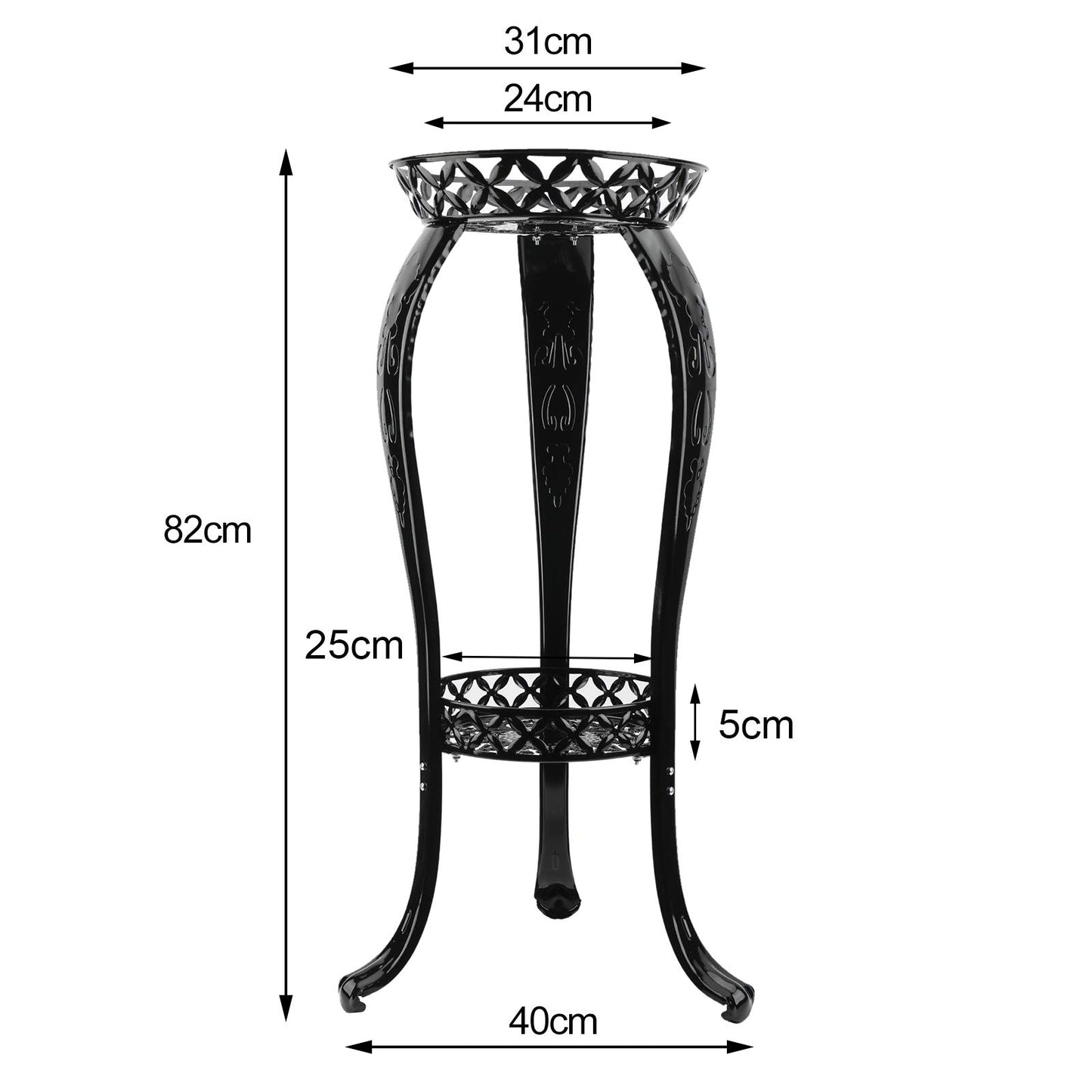 HYDDNice 2-Tier Metal Plant Stand, 32" Black, 2 Pack