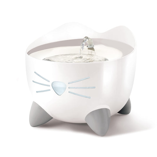 Catit PIXI Cat Water Fountain, 2.5 L, White, Modern Cat Fountain, Silent Pump for Indoor Cats, Different Flow Settings, Fontaine Pour Chat, Pet Water Fountains