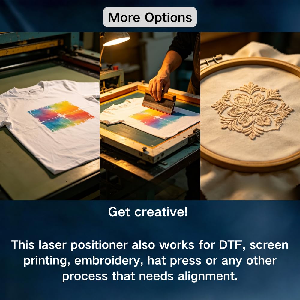Heat Press Laser Alignment System, Laser Positioning Tool for T-Shirt & Hat Press. Magnetic Guide for Sewing Machine, DTF, Sublimation. Perfect Placement for Printing & Quilting