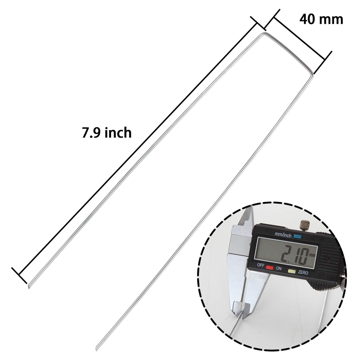 200 Pack 8 Inch Landscape Staples, Heavy Duty 11 Gauge Galvanized Steel Garden Stakes Staples Securing Pegs U-Shaped Pins for Securing Irrigation Tubing Fabric Weed Barrier Ground Sheets