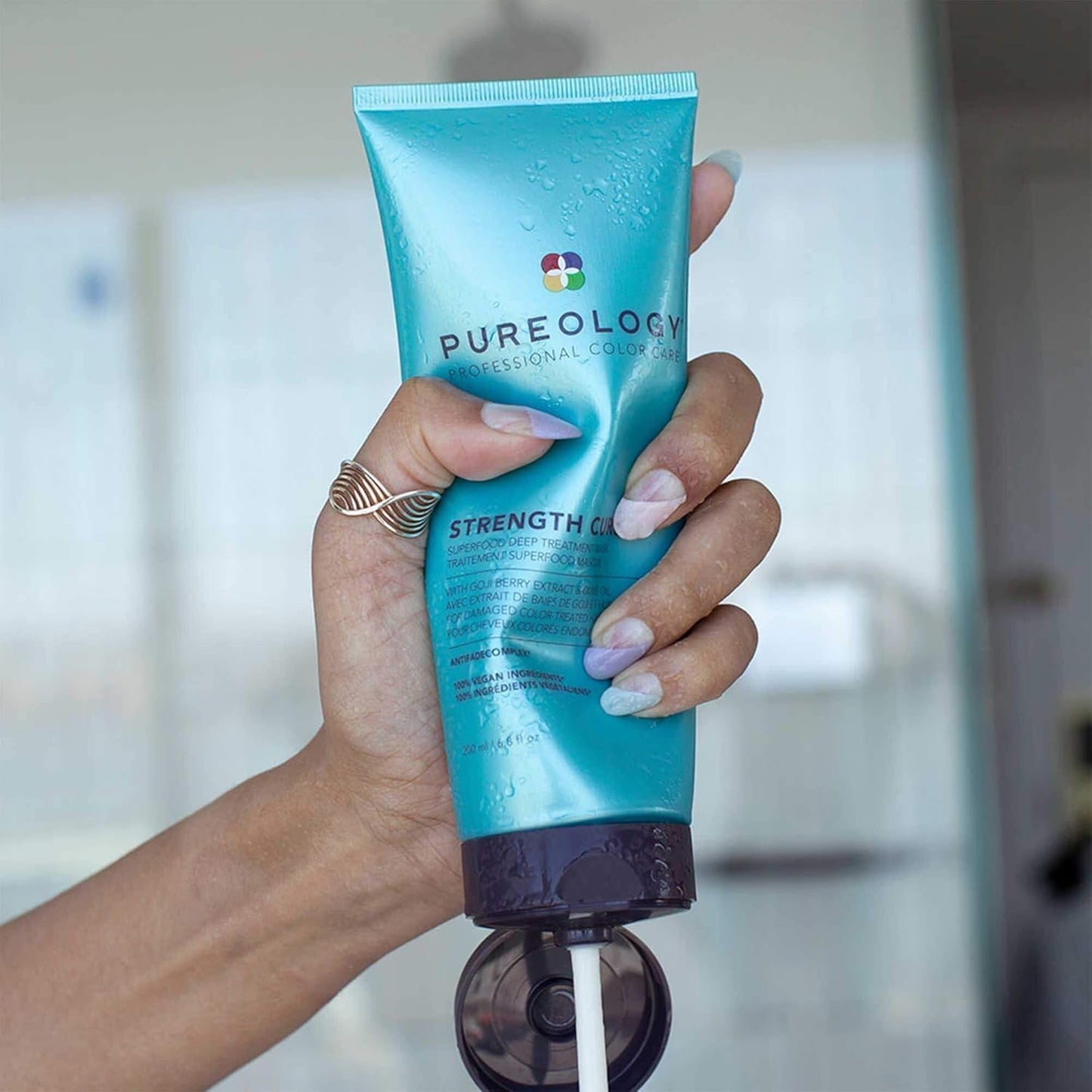 Pureology Strength Cure Hair Mask, For Damaged Color Treated, Sulfate Free, Paraben-Free, Vegan, 250 ML