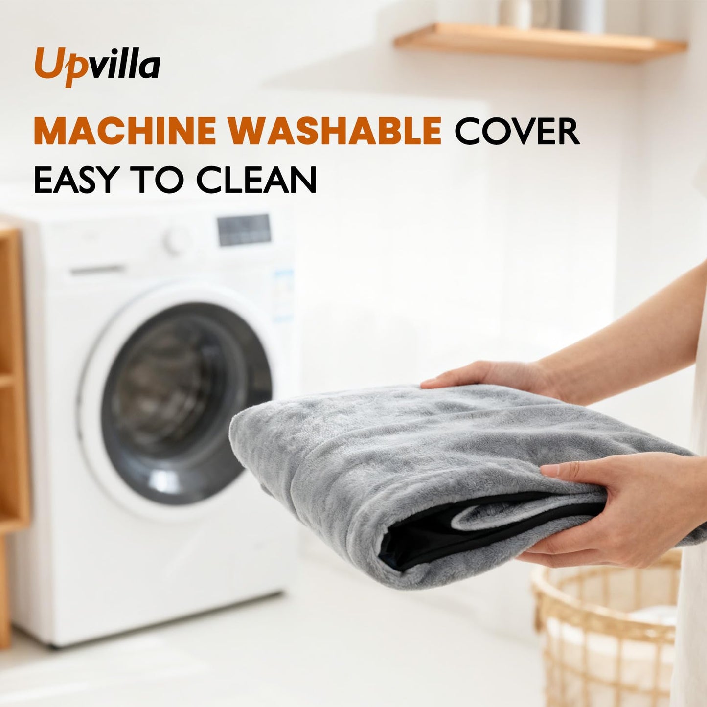 Upvilla Replacement Dog Bed Cover (Gray, 91L x 61W x 18H cm)