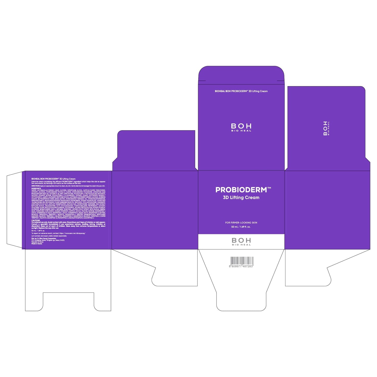 3D Lifting Cream 1.7 fl oz | Advanced Korean Anti-Aging Probiotics Facial Night Cream Moisturizer with 17-Peptide Complex & Patented for Wrinkles on Face and Neck