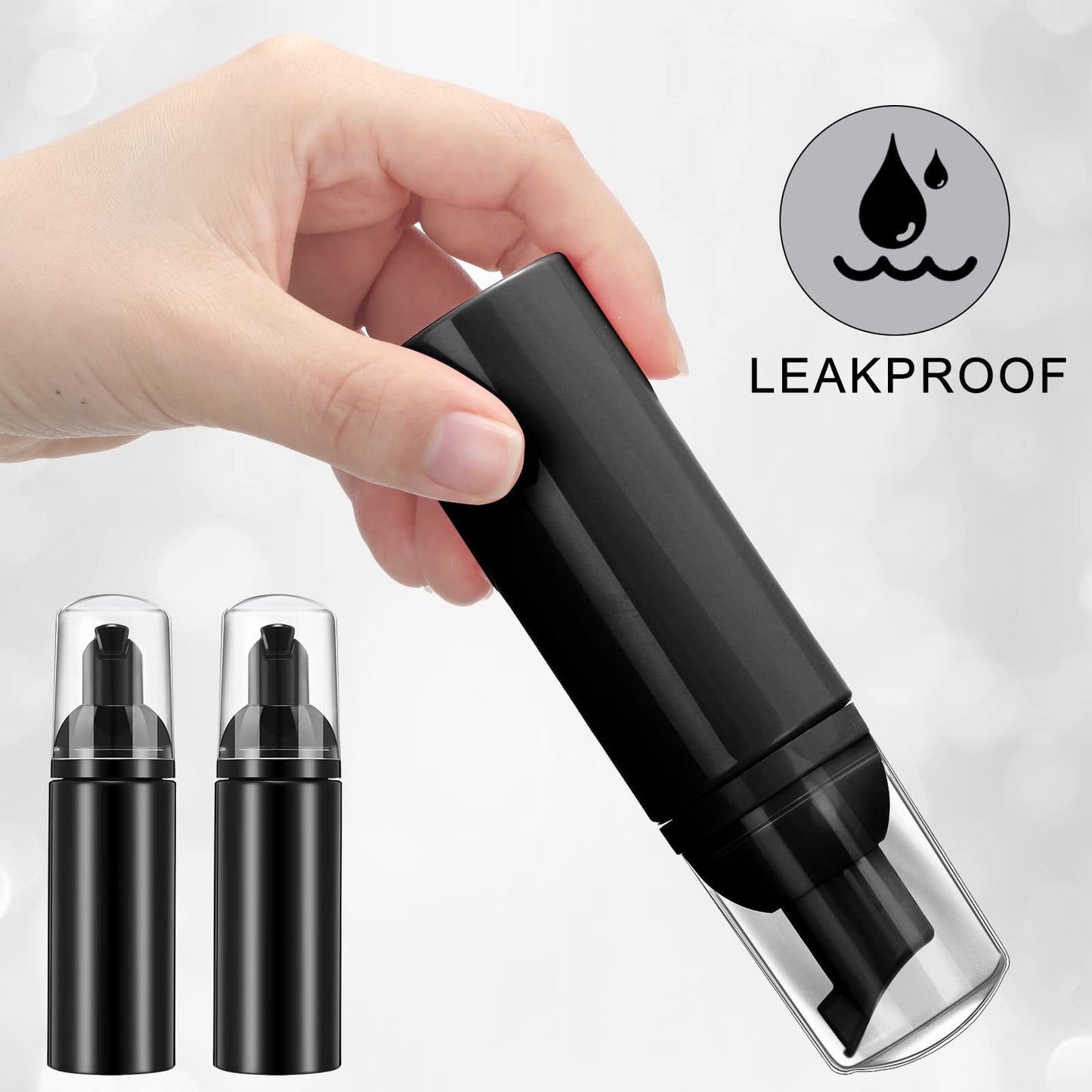 70 Pcs 2 oz Plastic Foam Soap Dispensers Refillable Soap Bottles with Pump Mini Cleaning Foam Pump Bottle Empty Foam Dispenser for Refillable Travel Hand Soap Shampoo Cosmetics (Black)