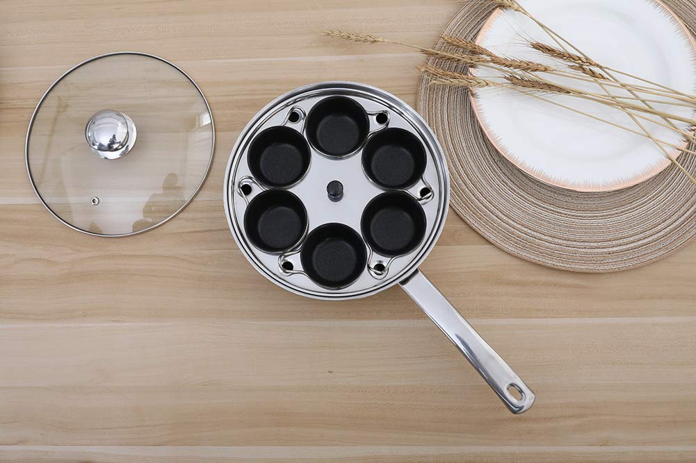 RUNZI Egg Poacher Pan - Stainless Steel Poached Egg Cooker - 6 Nonstick Large PFOA FREE Egg Poacher Cups