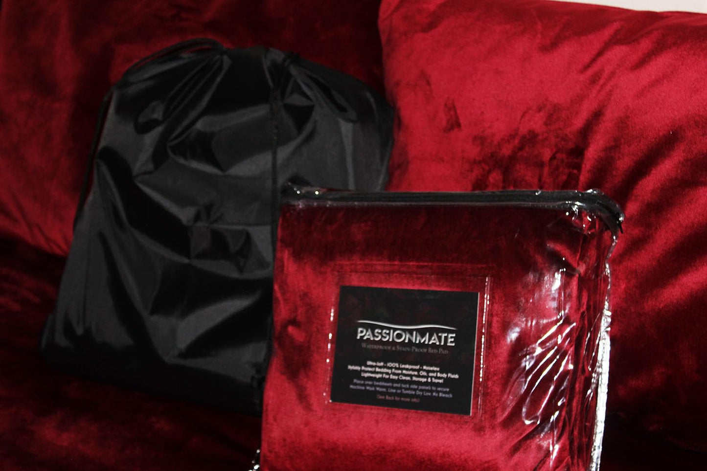PassionMate100% Waterproof Stain-Proof Intimacy Love Blanket Bed Pad - Couples Gift - Ultra-Soft, Silent, Plush Bedsheets Protector with Tuck-in Sides - Covers Entire Bed (King, Burgundy)