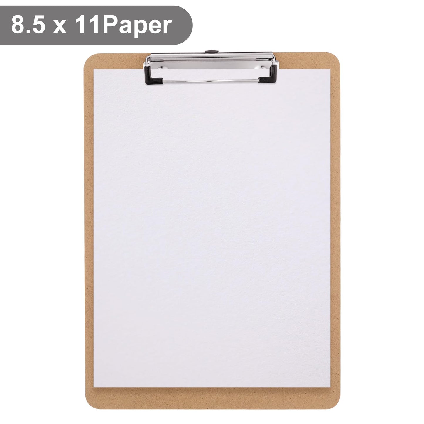 Macroclo Wood Clipboards Set of 20, Letter Size Hardboard Clip Board 8.5x11 for Classroom, Students, Kid, A4 Standard Size 9" x 12.5" with Low Profile Clip, Office & School Supply