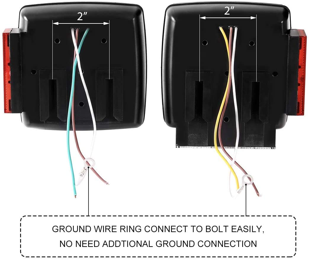 MAXXHAUL 50520 12V LED Compact Submersible Trailer Light Kit for Vehicles Under 80 Inches