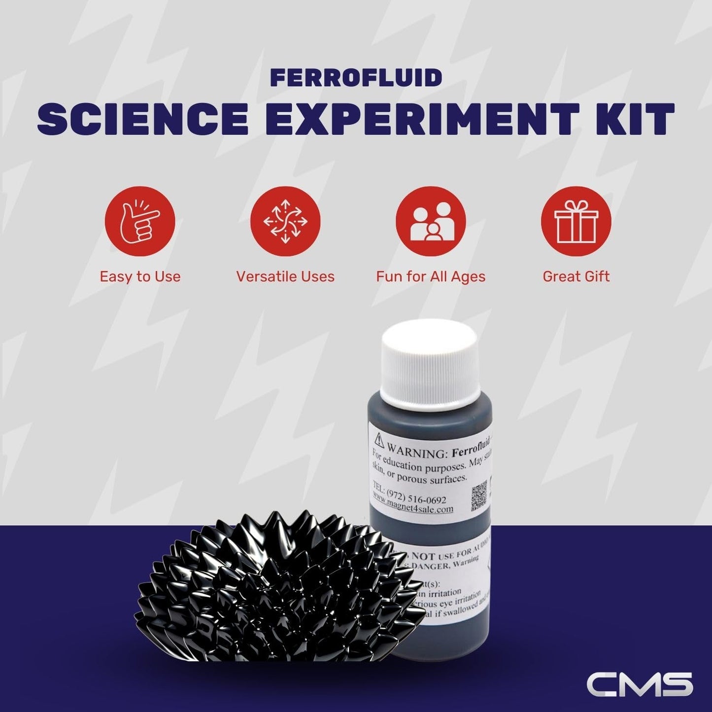 CMS Magnetics® Magnetic Ferrofluid for Fun! 2 OZ. Packed with Gloves and Dropper
