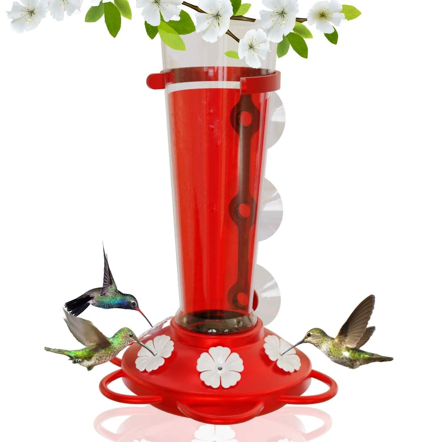 Large Leak Proof Window Hummingbird Feeders for Outdoors Hanging - Wasp and Bee Proof - Window Hummingbird Feeder for Outdoor - Window Mount
