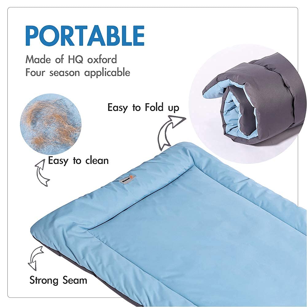 Cheerhunting Outdoor Dog Bed Pet Bed 40” X 32”, Waterproof, Washable, Large Size, Durable,Water Resistant,Portable and Camping Travel Pet Mat (L, Blue)