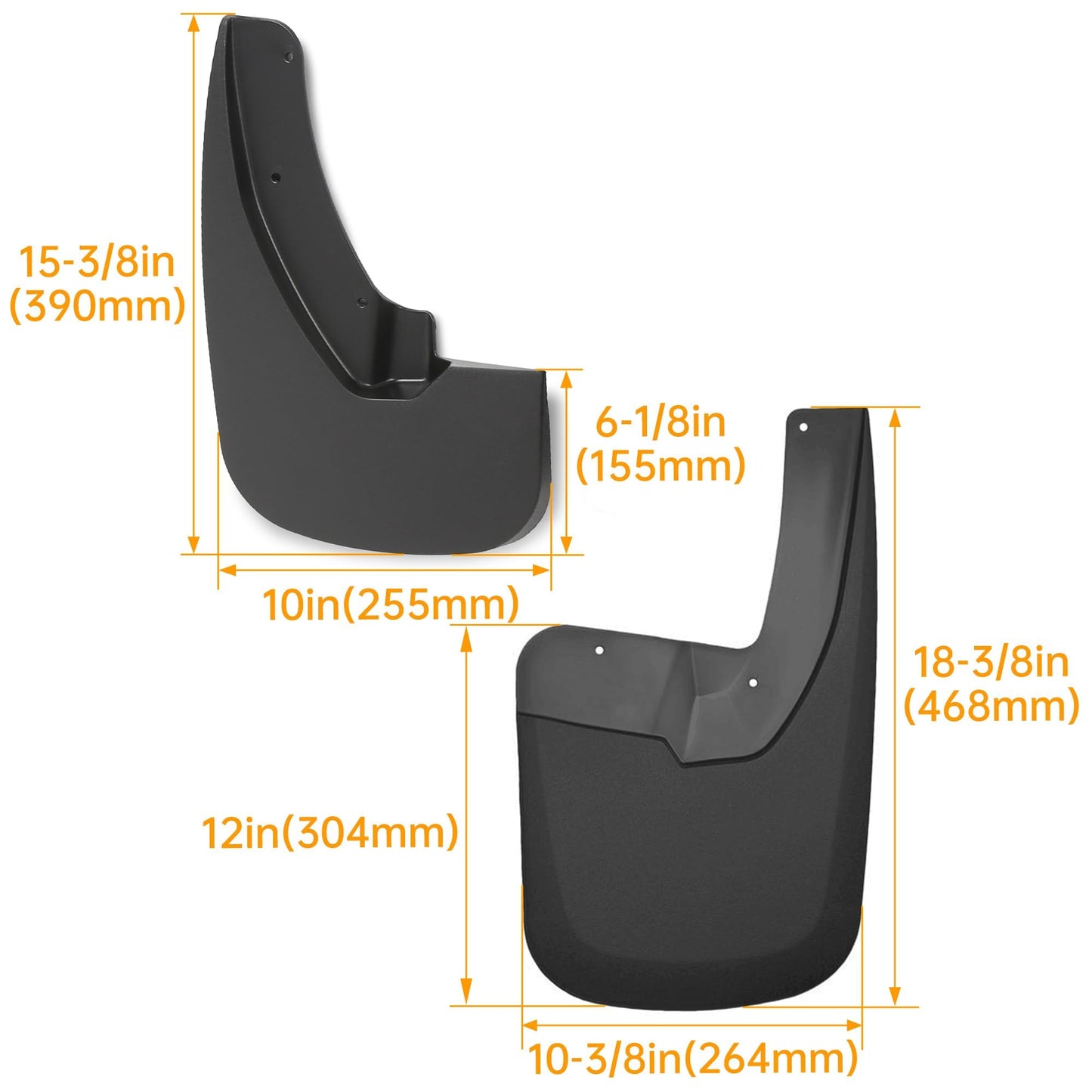 ECOTRIC Mud Flaps Guards Compatible with 2009-2018 Dodge Ram 1500 2500 3500 with Fender Flares Replacement for 82214137 Front & Rear Splash Guards