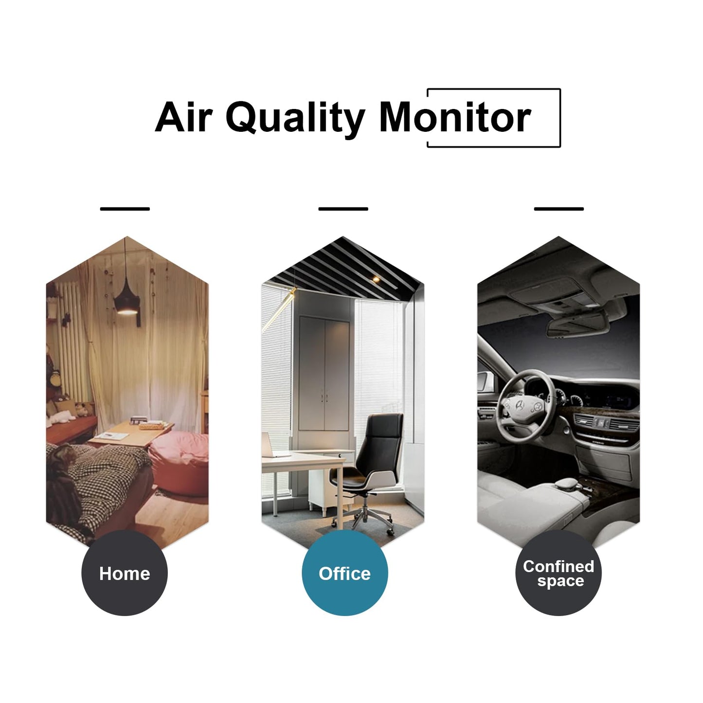 Air Quality Monitor, 8 in 1 Indoor Air Quality Meters, Formaldehyde Detector, Pollution Meter Sensor Detecting HCHO, PM2.5, TVOC, CO, CO2, AQI, Temperature and Humidity Tester