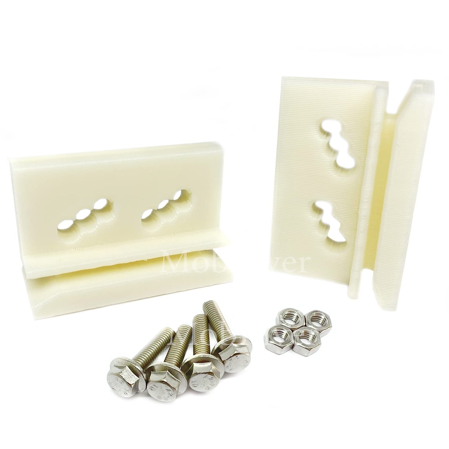 Mobriver Reinforced Door Hanger for Spacemaker Treco Metal Shed Door Runner Glide A67 Replacement ABS White (2 pack)