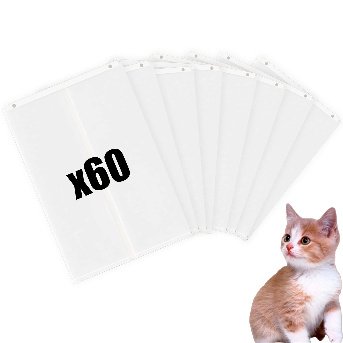 Cat Litter Box Liners for PetSnowy SNOW+ Cat Litter Box, 60 PCS Self-Sealing Waste Drawer Bags for Automatic cat Litter Box (60 Pcs)