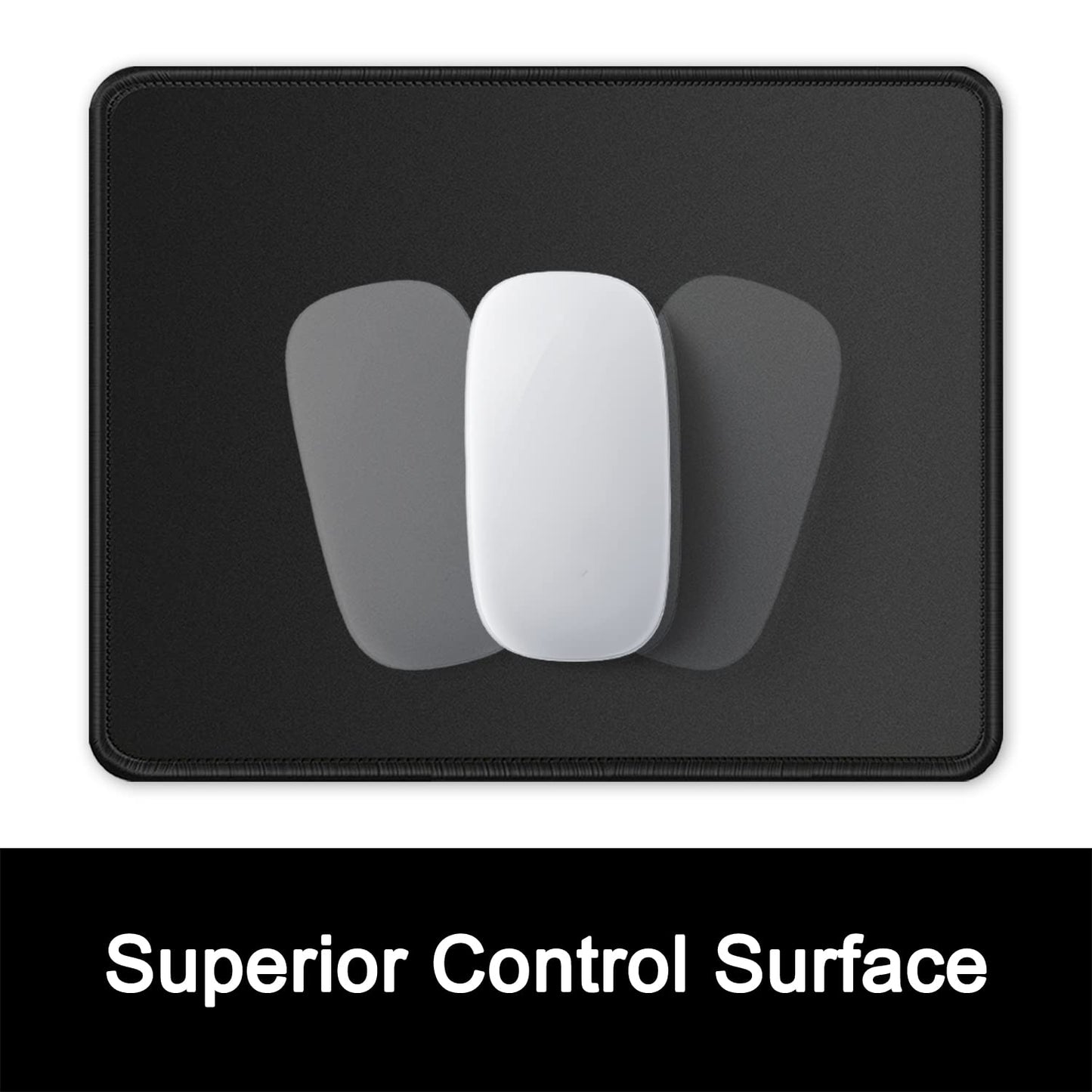 ITNRSIIET 15 Pack Mouse Pad with Stitched Edge Premium Textured Square Mouse Mat Washable Non-Slip Rubber Base Smooth Precise Operation Desktop Protection Mat, 10.2×8.3×0.12 inches, Black