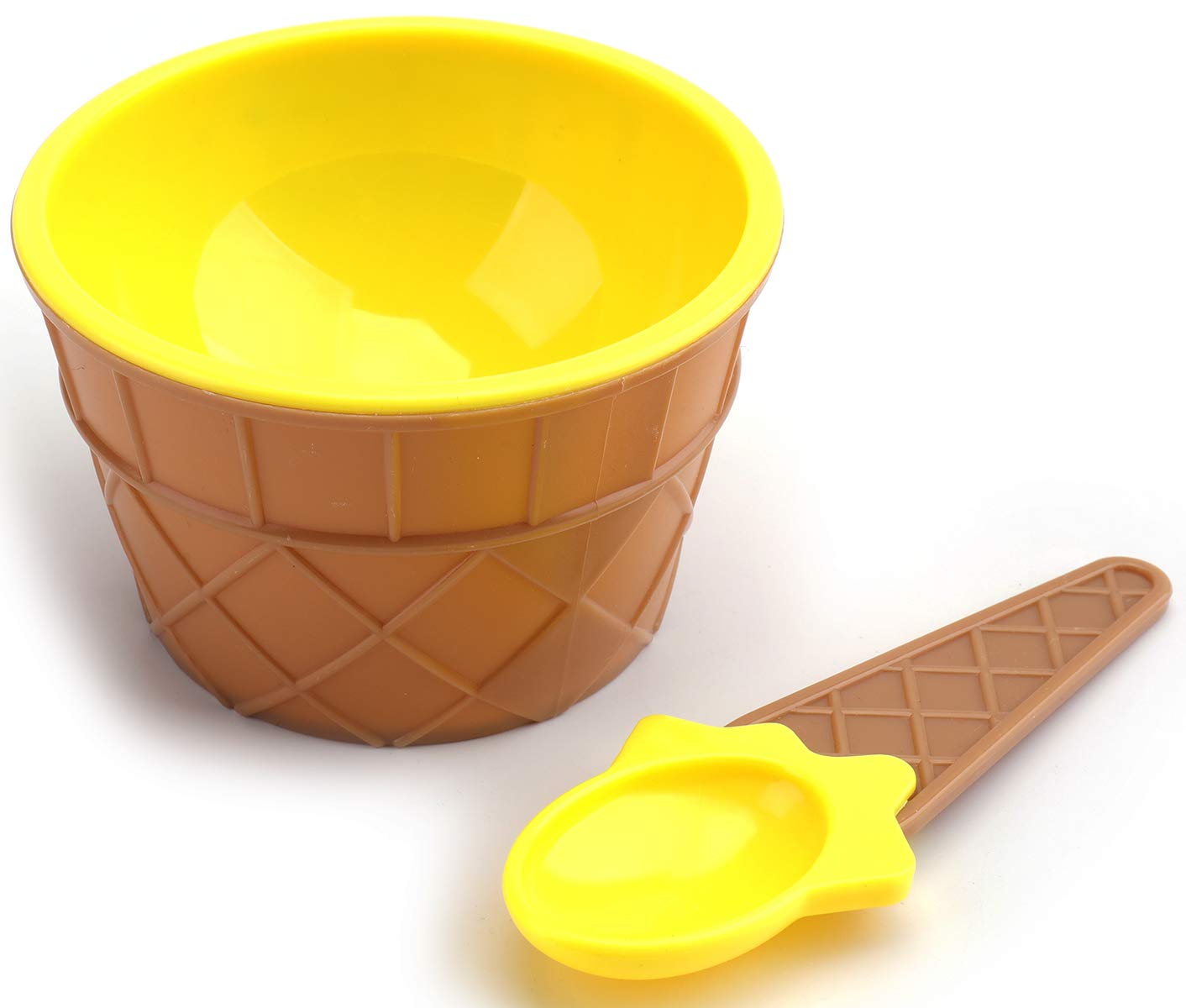 Lawei 24 Pack Plastic Ice Cream Bowls with Spoons, Reusable Fun Ice Cream Cups Bulks, 6 Cartoon Candy Color Cute Ice Cream Dessert Bowls Set for Sundae Frozen Yogurt Summer Holiday Parties