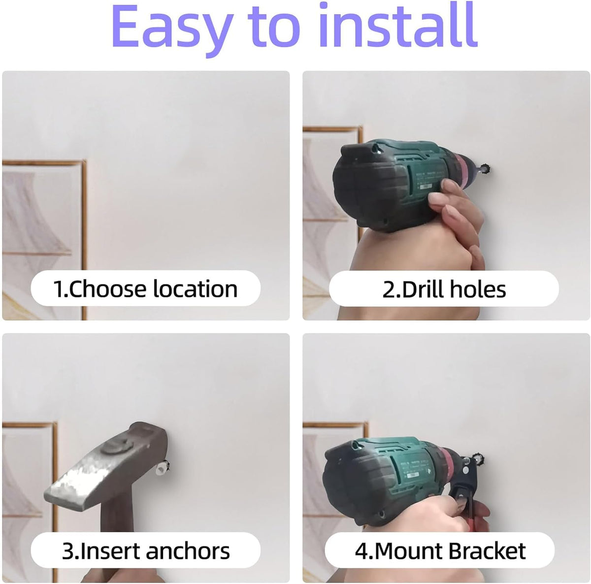 Rlipily 24 Pack Garage Hooks Steel Heavy Duty Garage Storage Hooks Utility Steel Wall Mount Garage Hanger&Organizer for Bikes,Garden Tools, Ladders, Bulk Items，Ropes and More Equipment