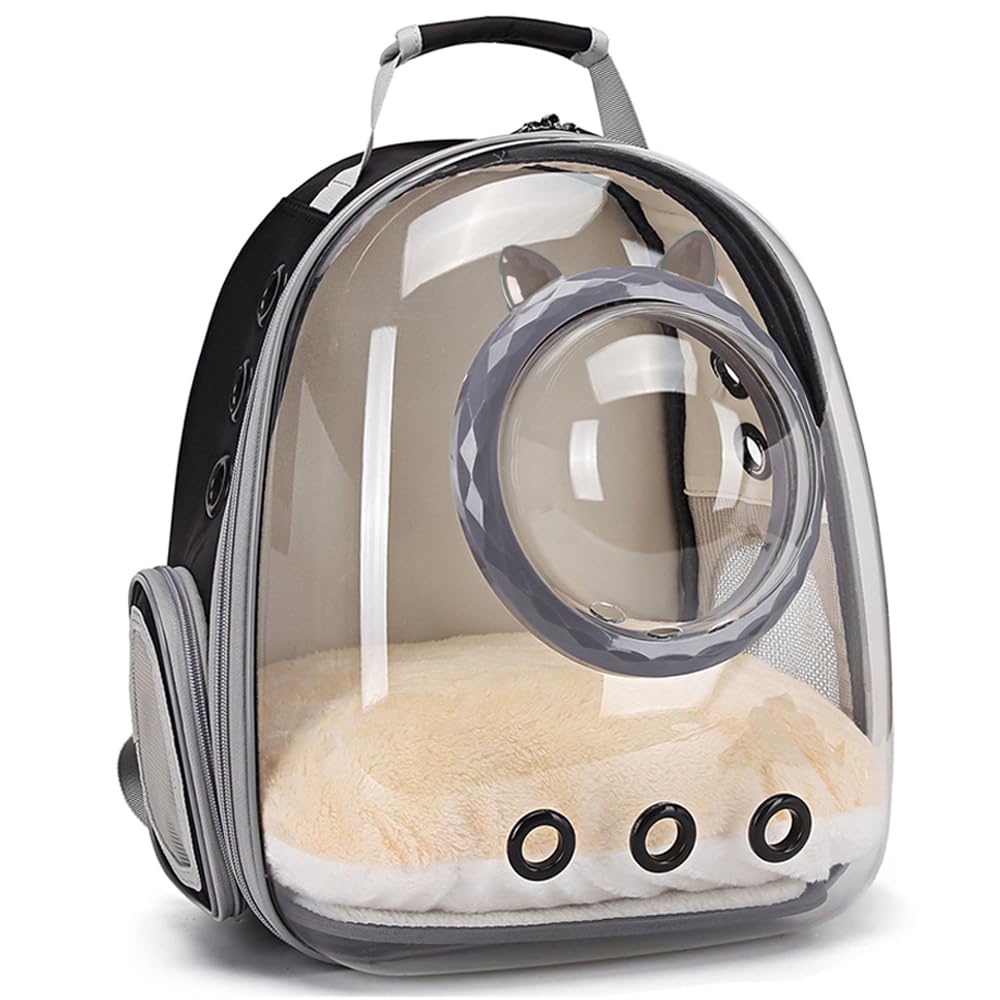 LAIRIES Cat Backpack Carrier, Pet Backpack for Small Medium Cat Puppy Dog Fit Pet Up to 12 Pounds Bag Space Capsule for Travel Hiking Outdoor