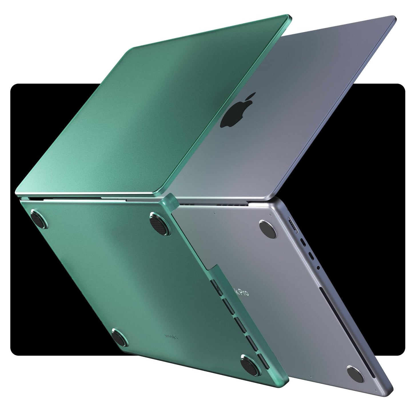 Soonjet Luxe Chroma for MacBook Pro 14 inch Case | M5 M4 M3 M2 M1 Pro/Max 2026-2021 | Protective Hard Shell Laptop Cover | Turquoise Green Clear