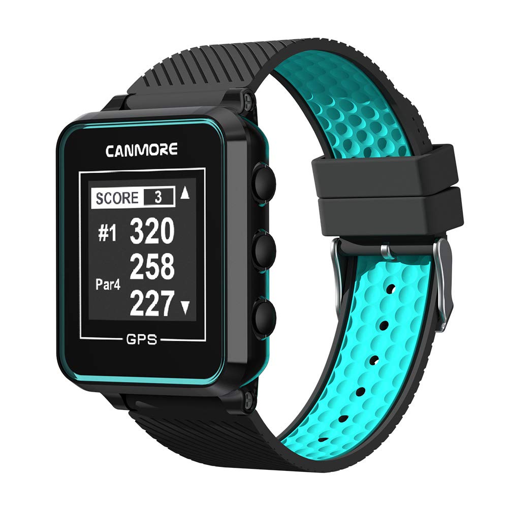 CANMORE TW353 Golf GPS Watch for Men and Women, High Contrast LCD Display, Free Update Over 41,000 Preloaded Courses Worldwide, Lightweight Essential Golf Accessory for Golfers, Turquoise/Black