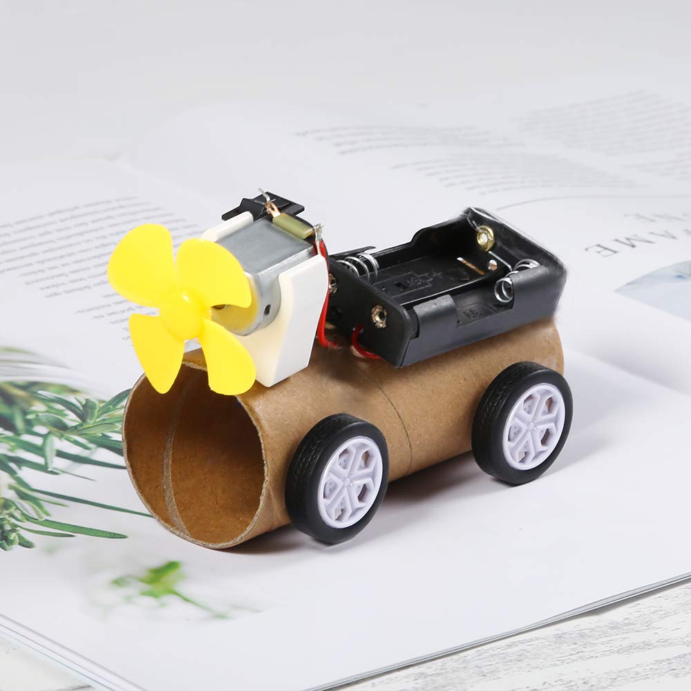 Sntieecr 6 Set 131 PCS DC Motors Kit, Mini Electric Motor 1.5-3V 15000RPM with 66 PCS Plastic Gears, Shaft Propeller, Bulbs, Buzzer Sounder, Science Experiment Set for Kid DIY STEM Engineering Project