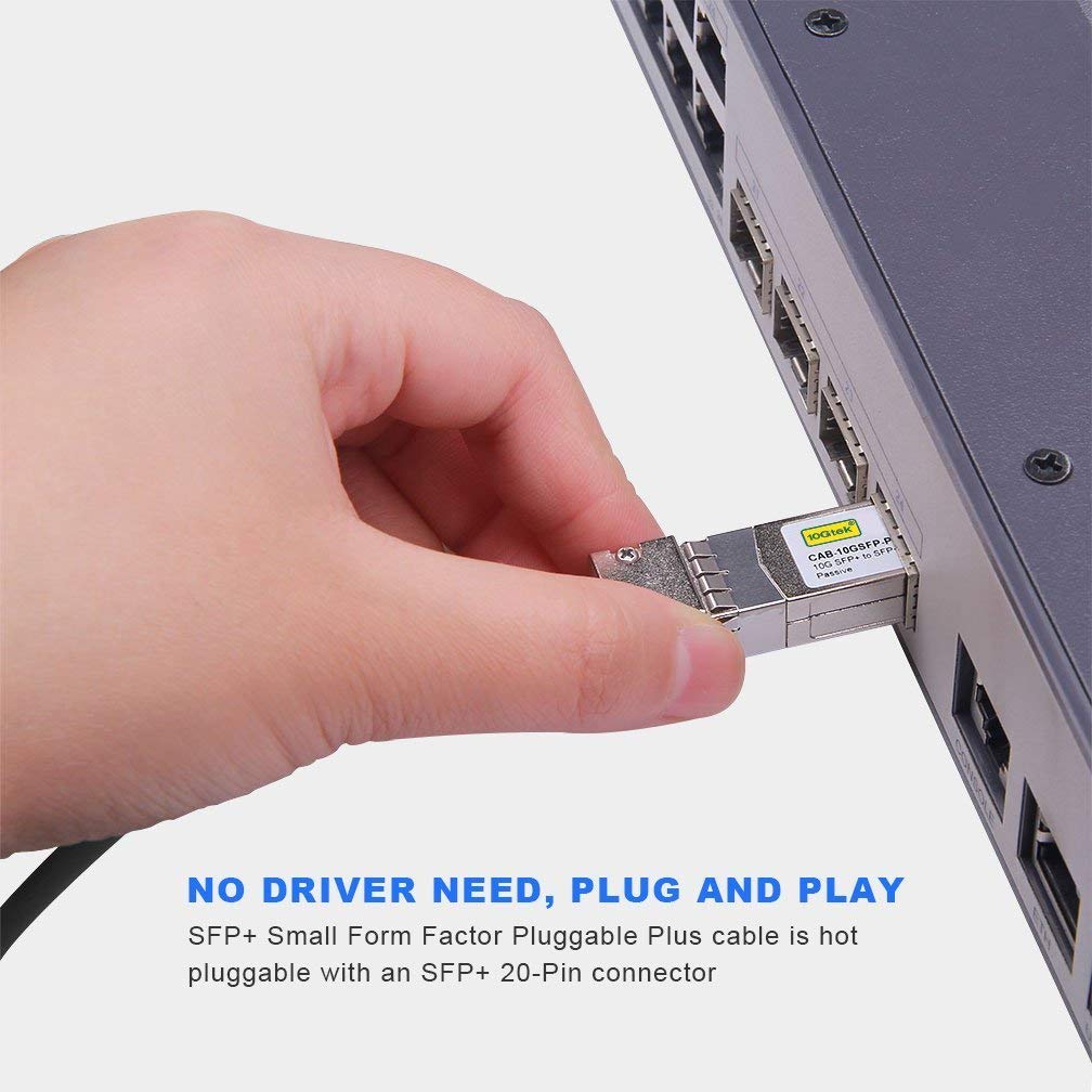 10Gtek 10G SFP+ DAC Cable - 10GBASE-CU Passive Direct Attach Copper Twinax SFP Cable for Cisco SFP-H10GB-CU1.5M, Ubiquiti, D-Link, Supermicro, Netgear, Mikrotik, 1.5-Meter(4.98ft), Pack of 10