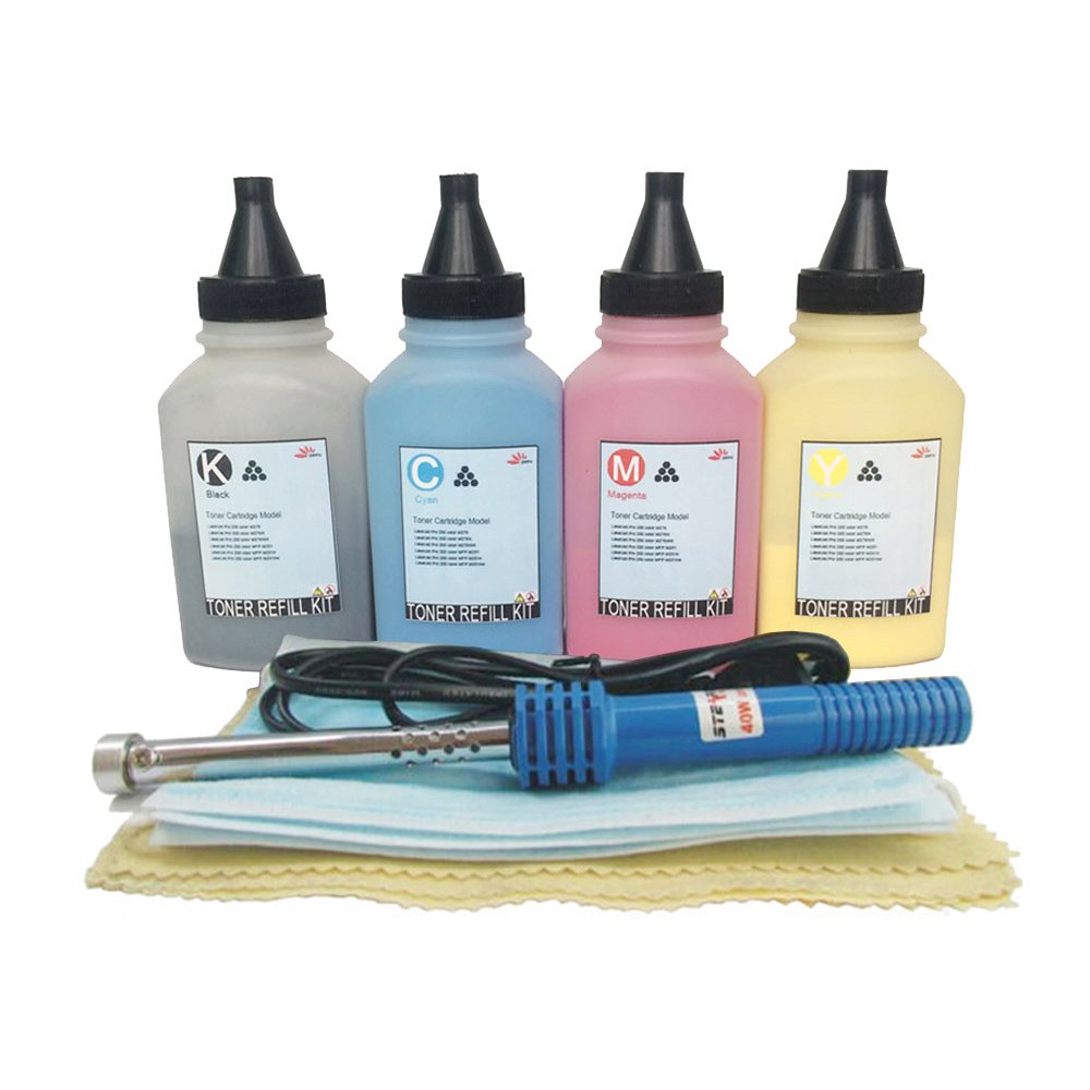 Misee Toner Refill Kit Compatible for HP 206A 206X W2110A W2110X Color Pro M255dw MFP M283fdw M283cdw M283 M255 Printer 4-Pack(with Tools)