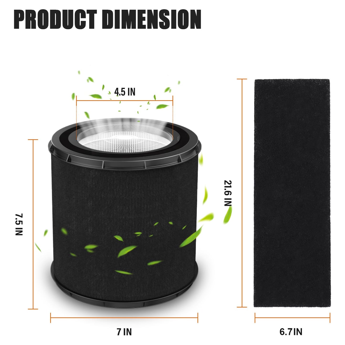 FLT4700 HEPA Filter M Replacement Compatible with Germ Guardian Air Purifier AC4700 AC4700BDLX AC4711 AC4625 AC4625BDLX FLT47CB4, H13 True HEPA + 4 Activated Carbon Filter Set
