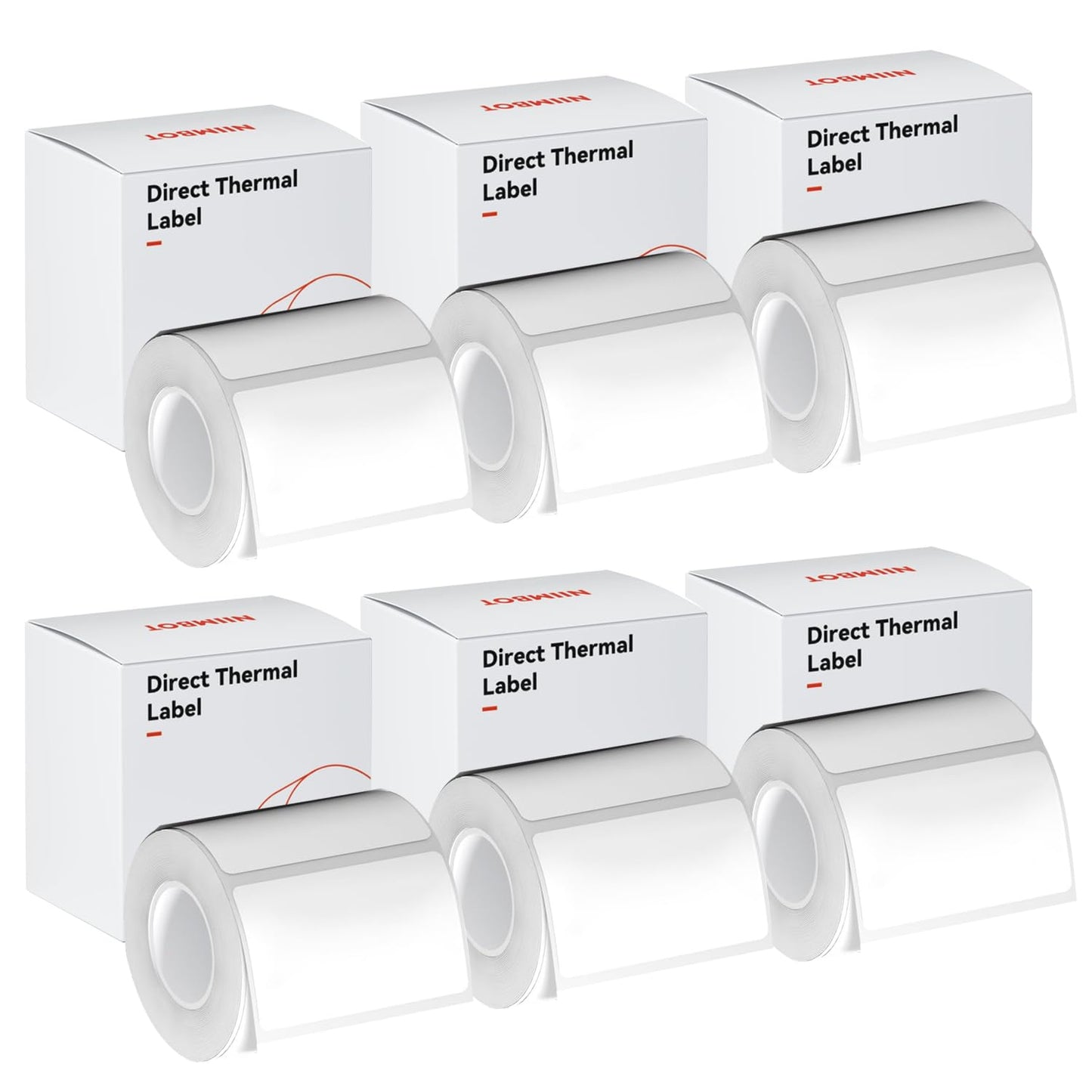 White Label Paper - 6 Rolls, 50x30mm, Compatible for NIIMBOT B1, B21, B3S, Waterproof, Self-Adhesive, Office & Home Labeling Tape Replacement
