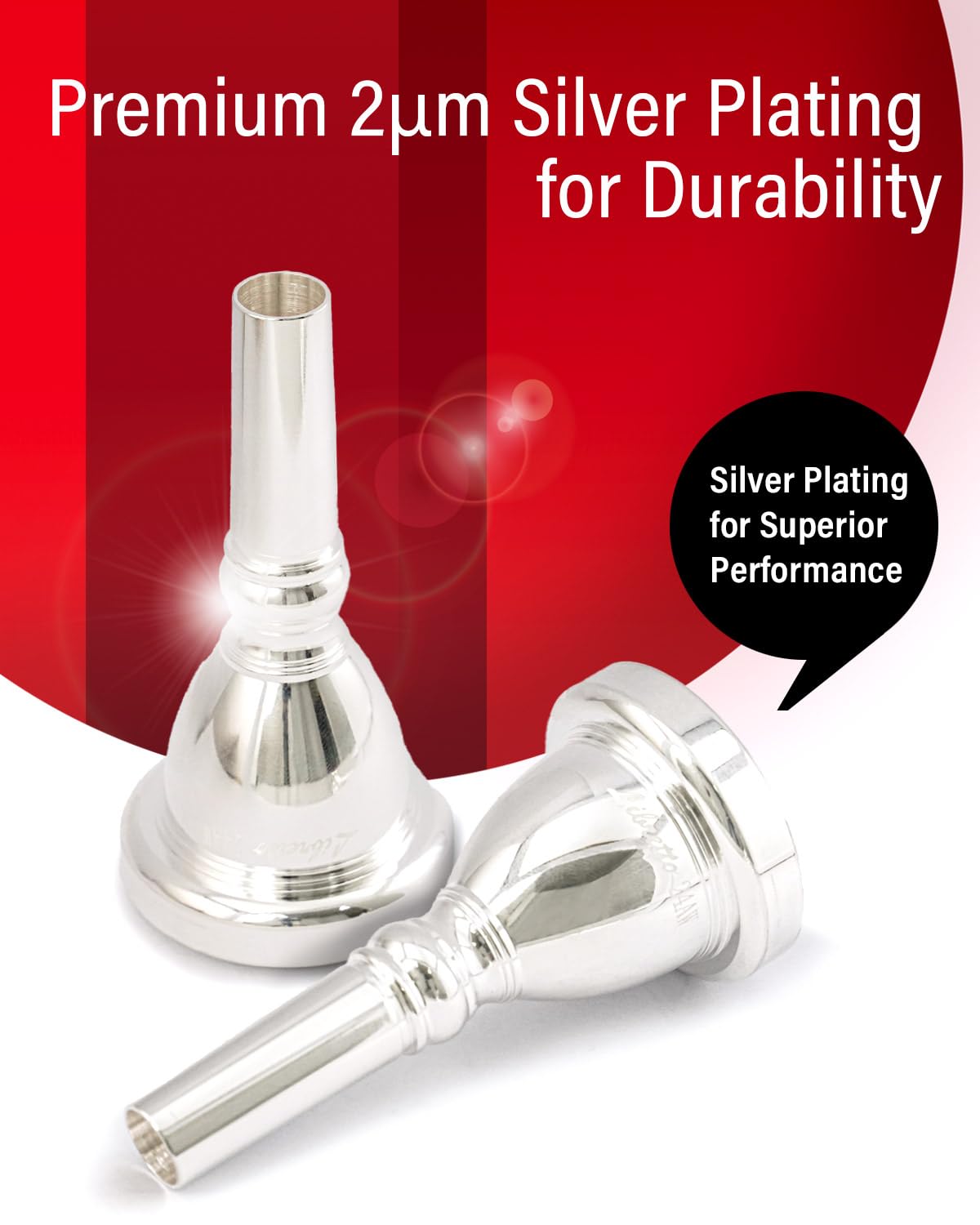 Libretto 24AW Tuba Mouthpiece, 2μm Silver Plated Tuba Mouthpiece w/Vacuum Packing, Designed for Beginners, Students, Intermediate Players
