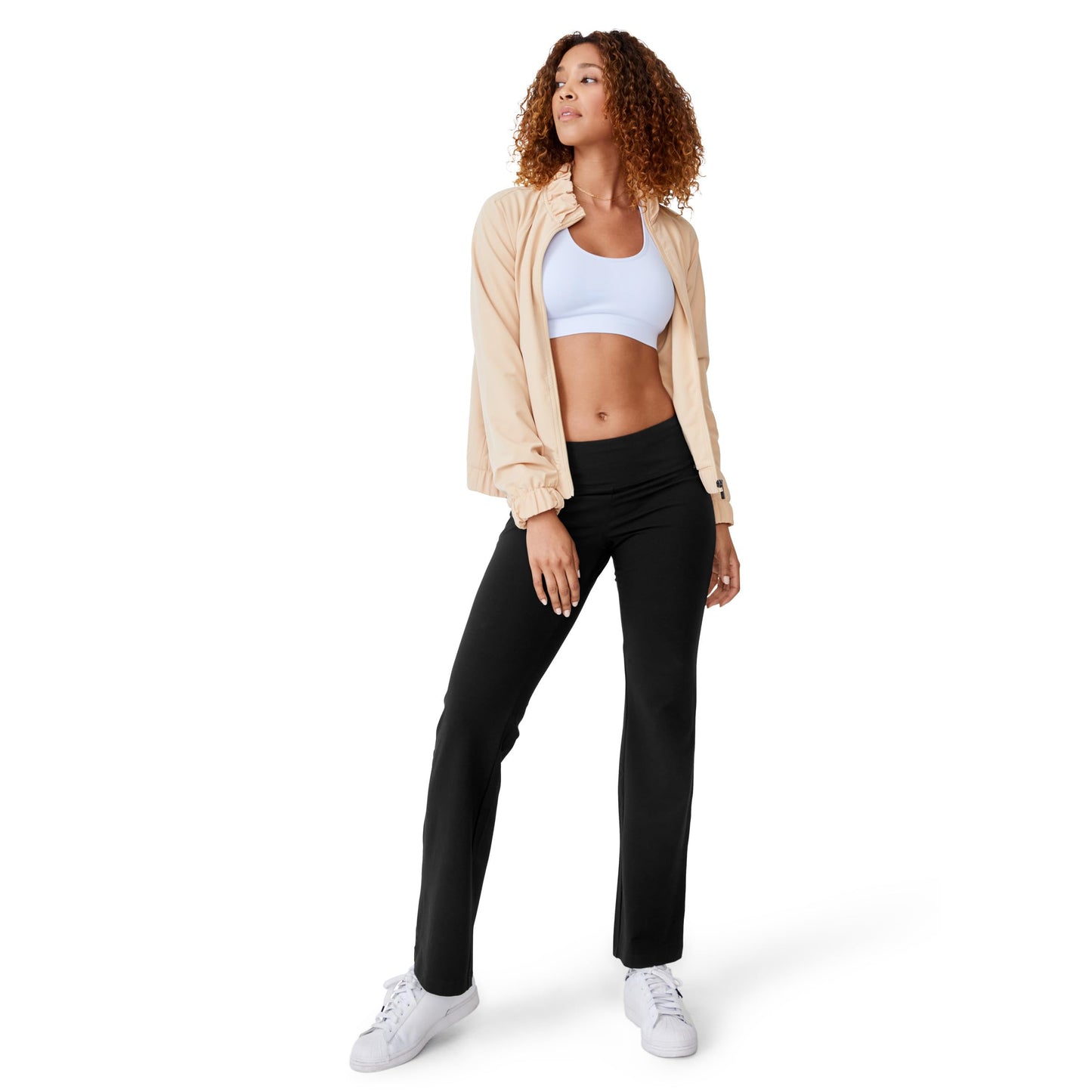Jockey Women's Activewear Cotton Stretch Slim Bootleg Pant, Black, 2XL