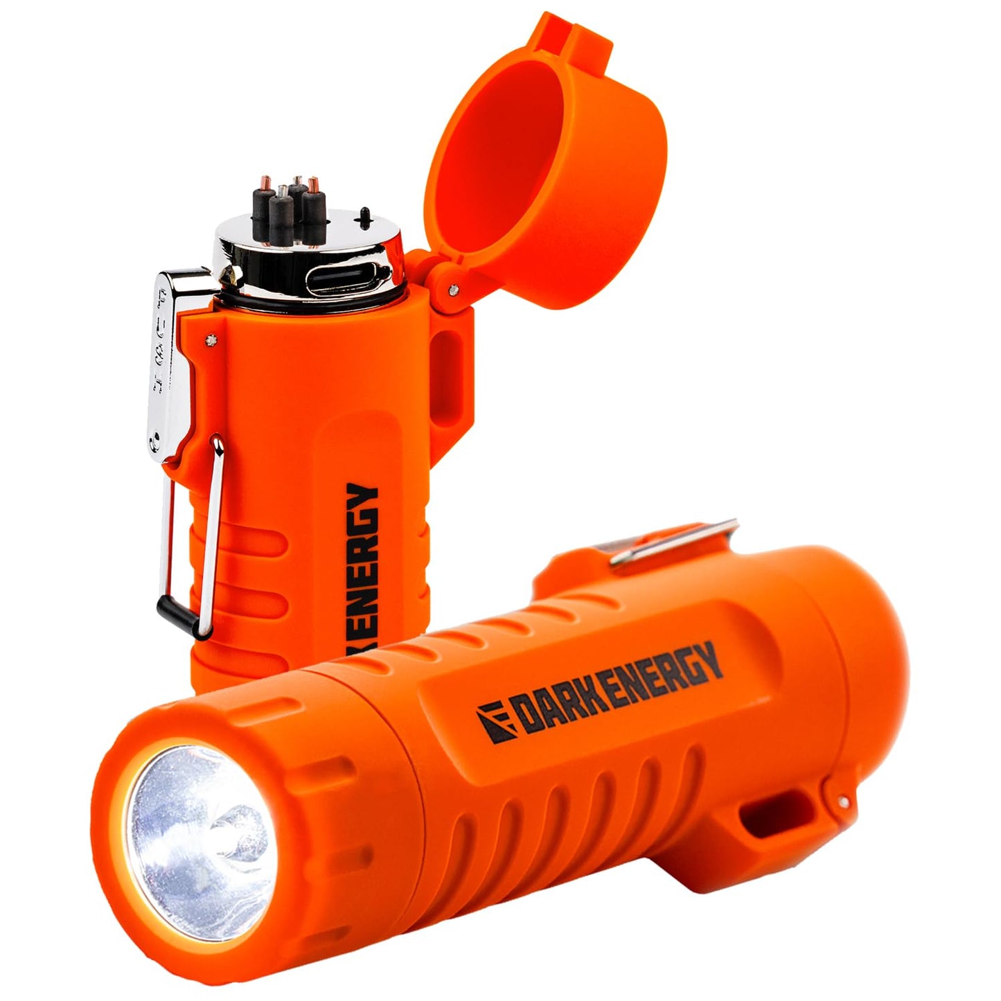 Dark Energy Plasma Lighter - Rechargeable Mini Flashlight - Camping Essentials (Orange)