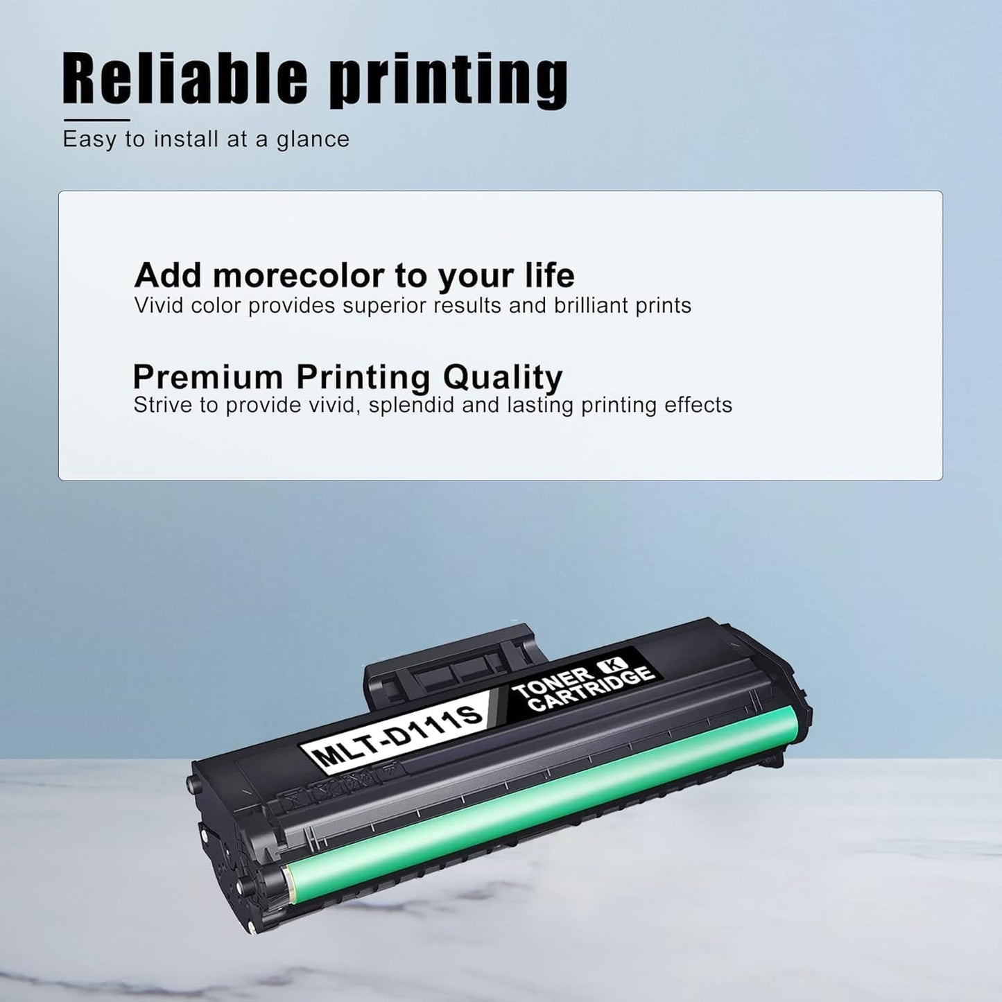 MLT-D111S Toner Cartridge Replacement for Samsung 111S MLTD111L Toner for Xpress SL-M2020W SL-M2070FW SL-M2070W M2020 M2024W M2026W M2070 Laser Printer (Black, 1-Pack)