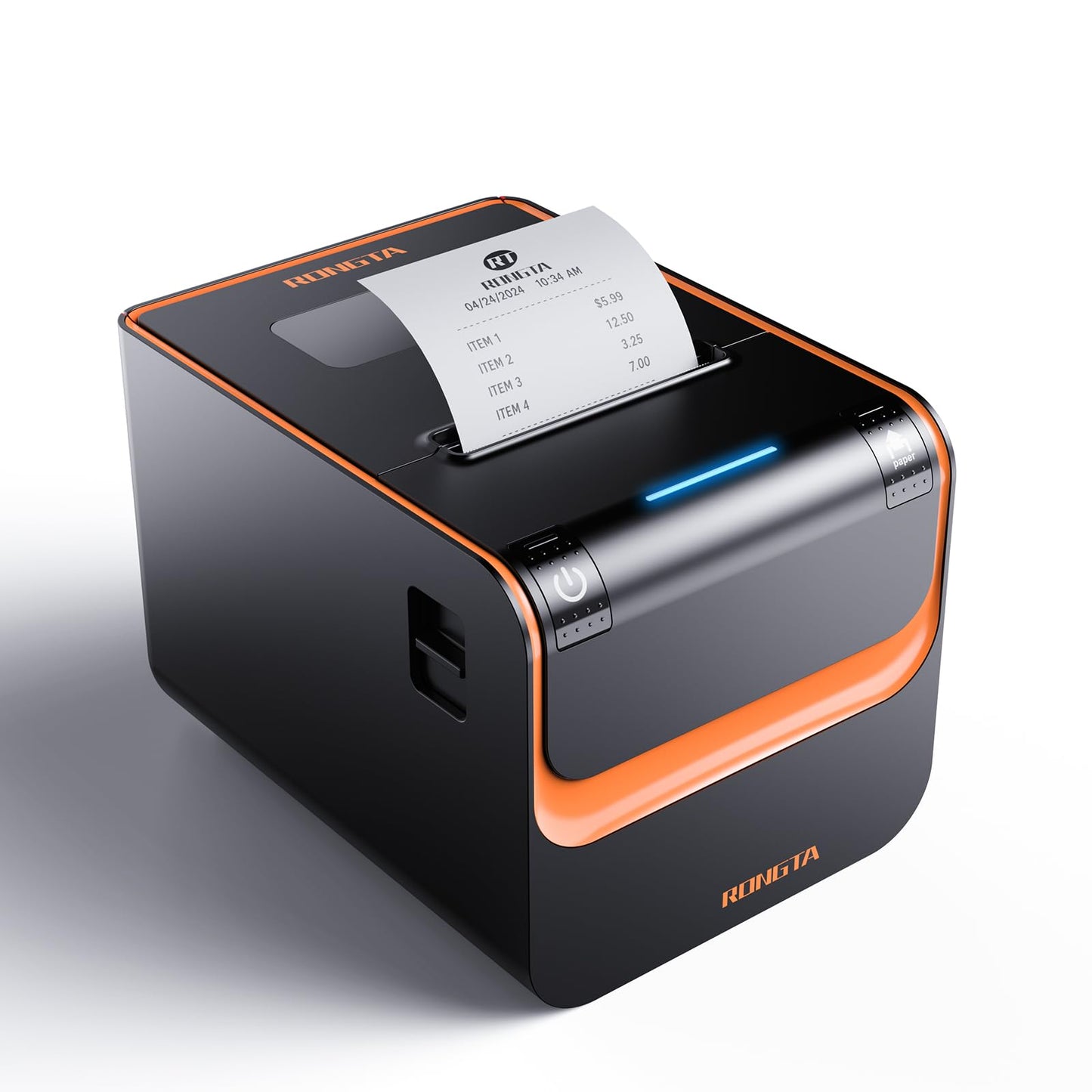 Rongta POS Printer, 80mm Thermal Receipt Printer with Auto Cutter, USB Serial Ethernet Interface, Support Windows/Mac/Linux Cash Drawer, Restaurant Kitchen Printer for ESC/POS, No Bluetooth (RP332)