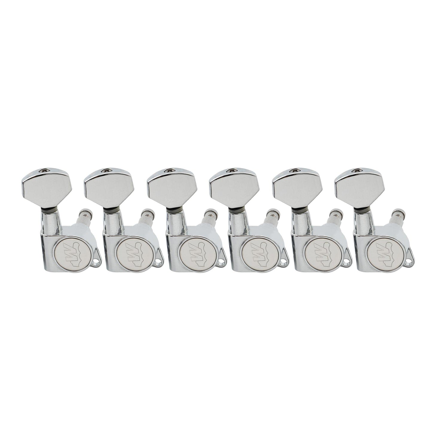 Wilkinson WJN07 6 Inline E-Z Post Guitar Tuners Guitar Tuning Pegs Keys Machine Heads Set for Fender Strat Tele Style Electric Guitar, Chrome