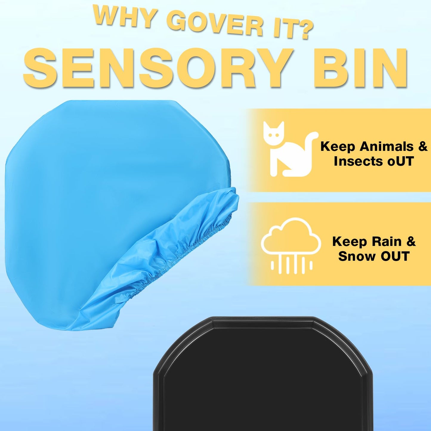 Vicenpal 38" Tuff Tray Cover Weatherproof Protective Lid for Tuff Tray for Sensory Bin, Outdoor Water Table, Stand Top