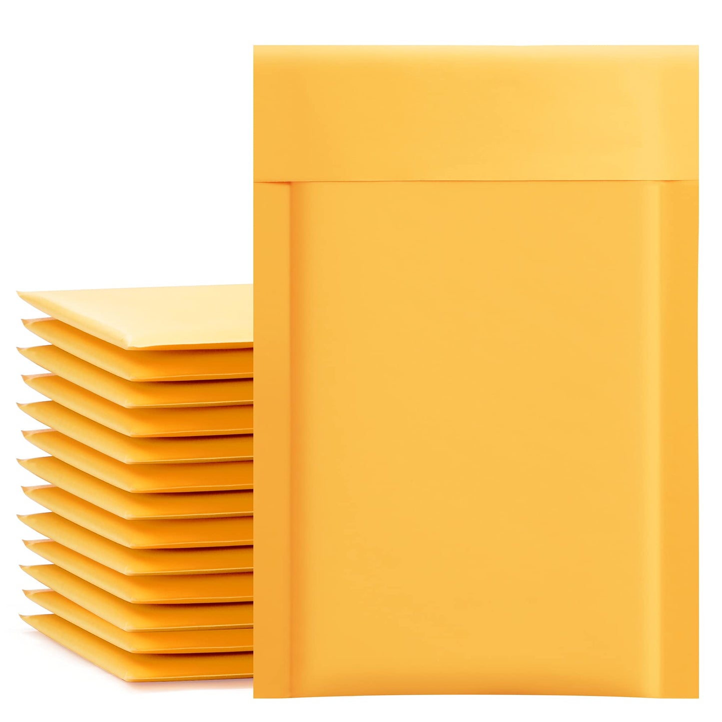 UCGOU Bubble Mailers 4x8 Inch Yellow 100 Pack Usable Size 4x7 Inch Kraft Padded Envelopes Small Business Mailing Packages Opaque Self Seal Boutique Shipping Bags Shipping Trading Card Bubble Mailer