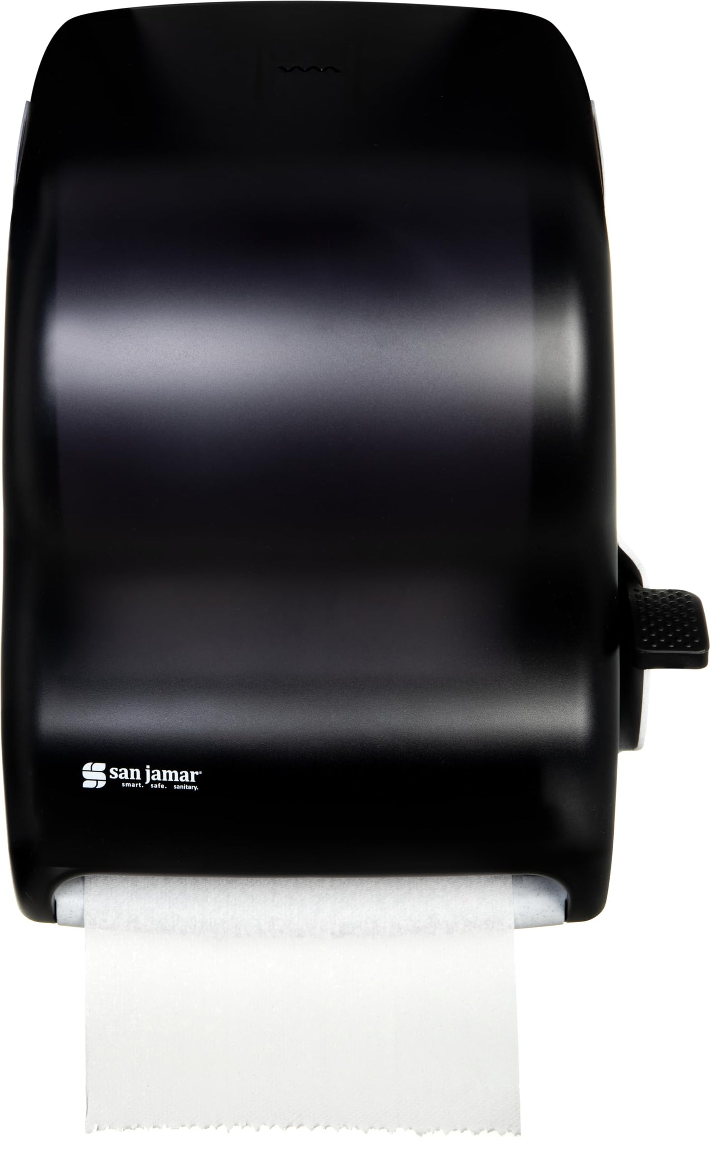 San Jamar Classic Paper Towel Dispenser with Lever for Standard 1.5 Inch Core 800' 8" Rolls, Plastic, Black Pearl