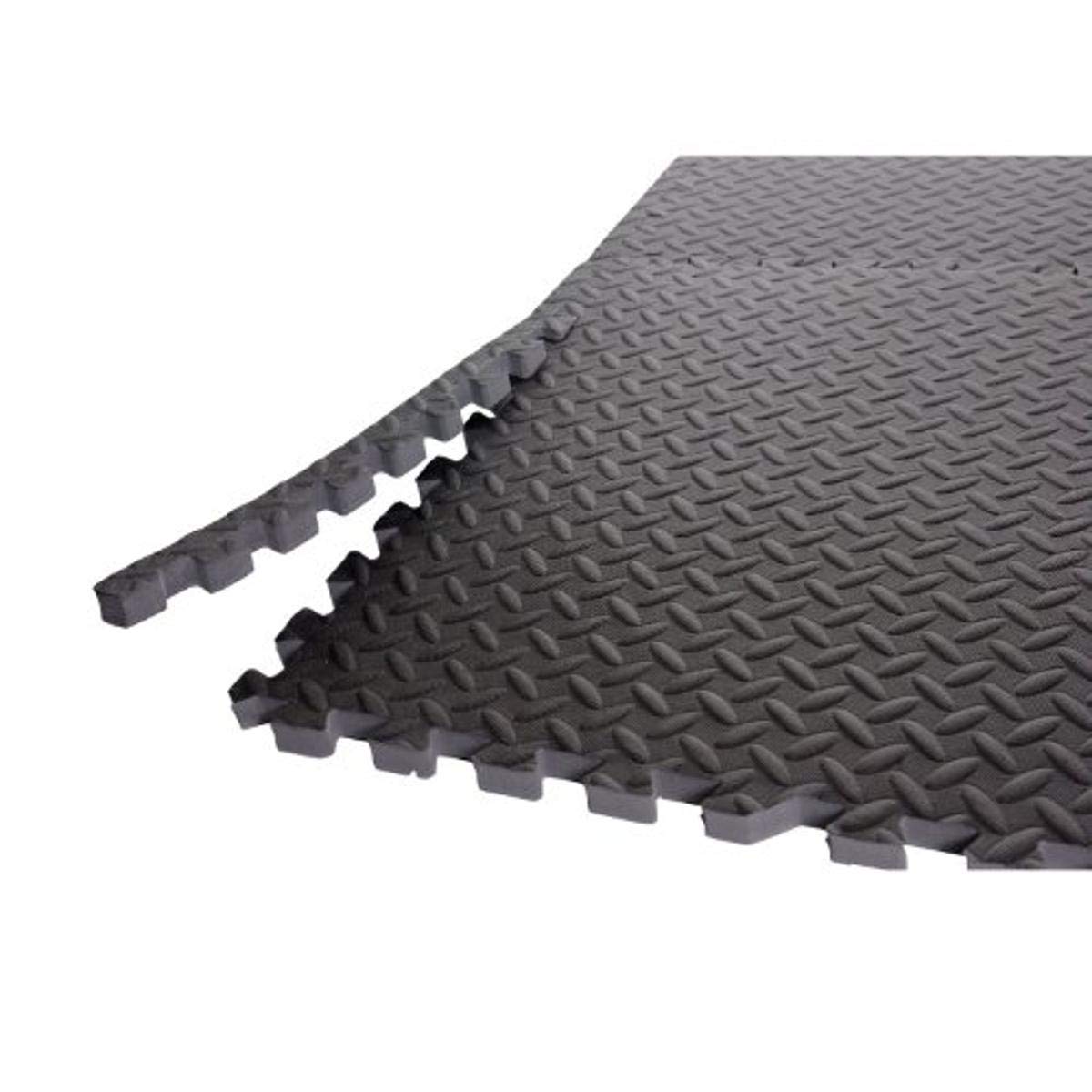CAP Barbell 6-Piece Interlocking Black Rectangular Vinyl Floor Mats