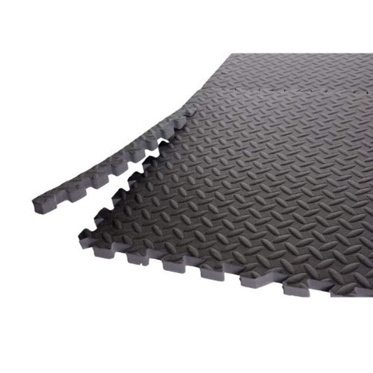 CAP Barbell 6-Piece Interlocking Black Rectangular Vinyl Floor Mats