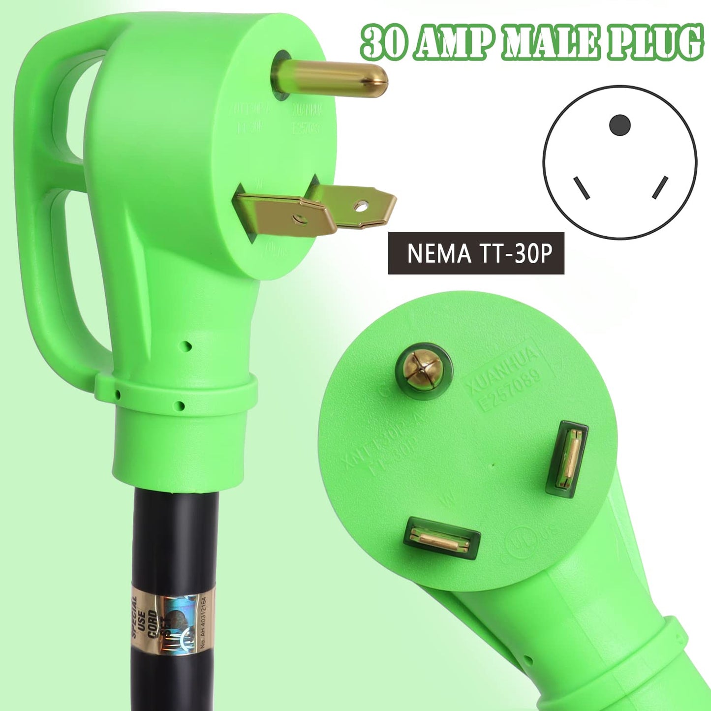 30 Amp RV Splitter Plug Adapter EV Charge ,RV Y Adapter NEMA 30 Amp TT-30P Male Plug to Two 30 Amp TT-30R RV Female,120V 30A for Campers Travel Trailers Generator