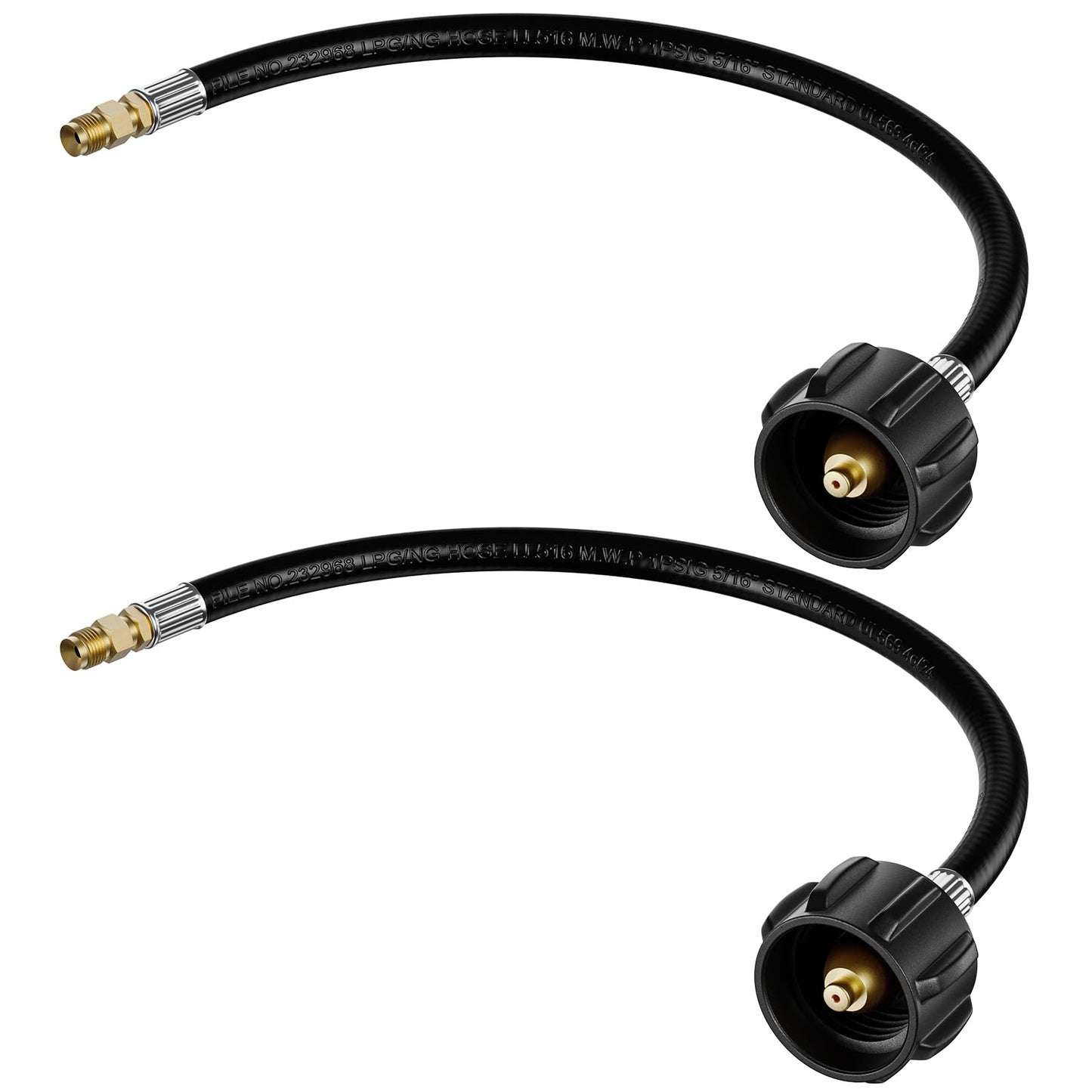 15 Inch RV Propane Hose, Camper Propane Hose with 1/4" Male Inverted, for 2-Stage Auto Changeover Regulator, 2-Pack