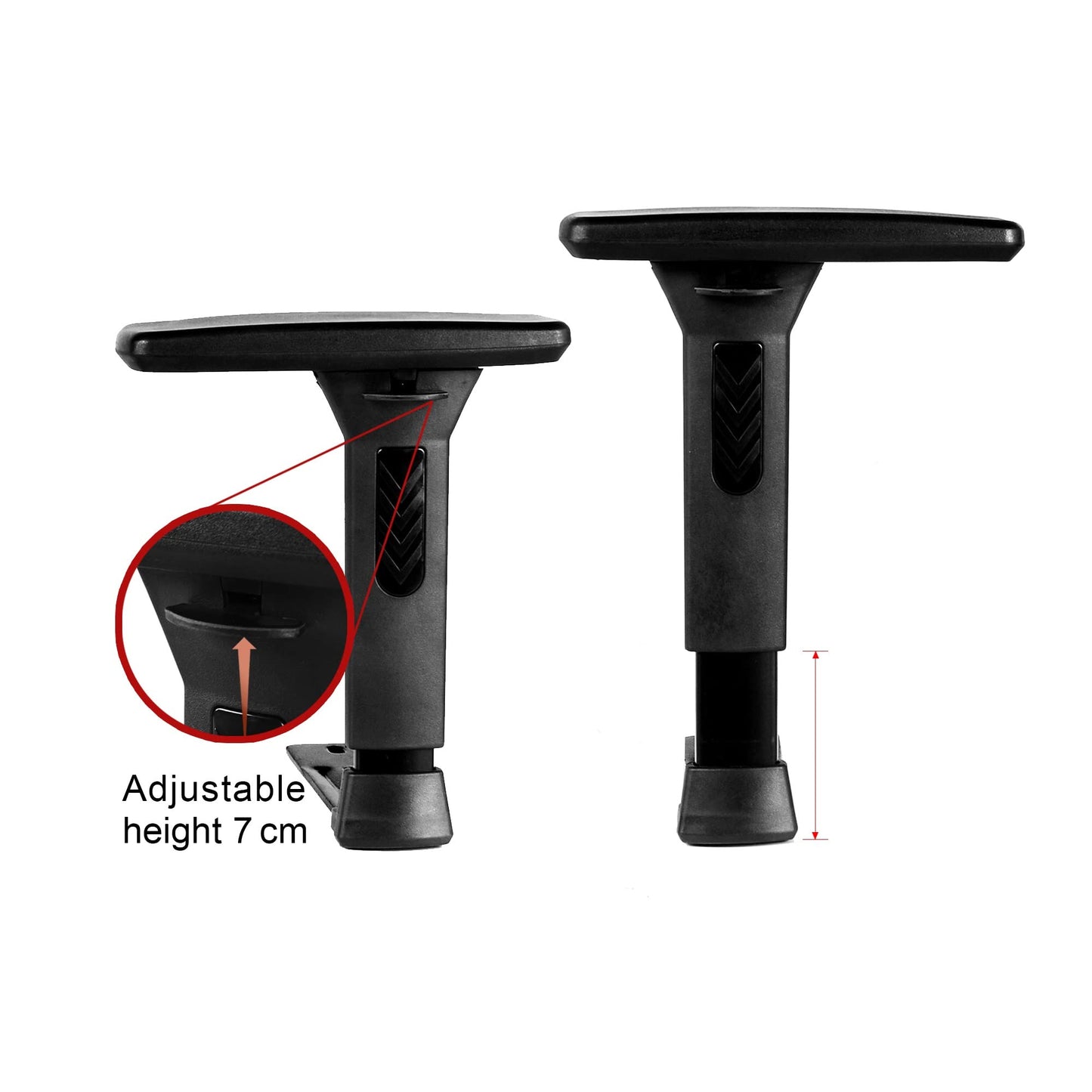 Pair of 3D Adjustable T Arm Rests Replacement for Most Office Chairs