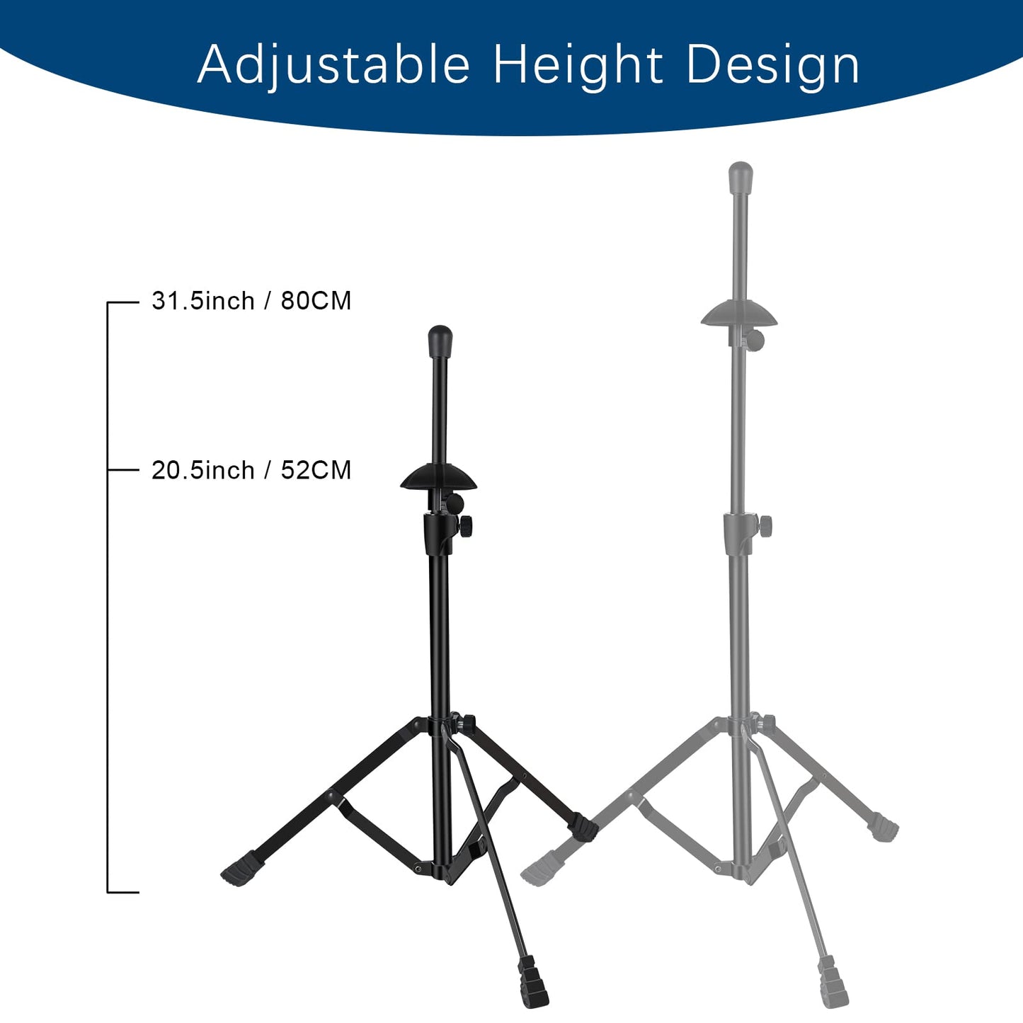 EASTROCK Trombone Stand, Retractable Height Adjustment, Triangular Stable Construction for Standard-sized Trombone