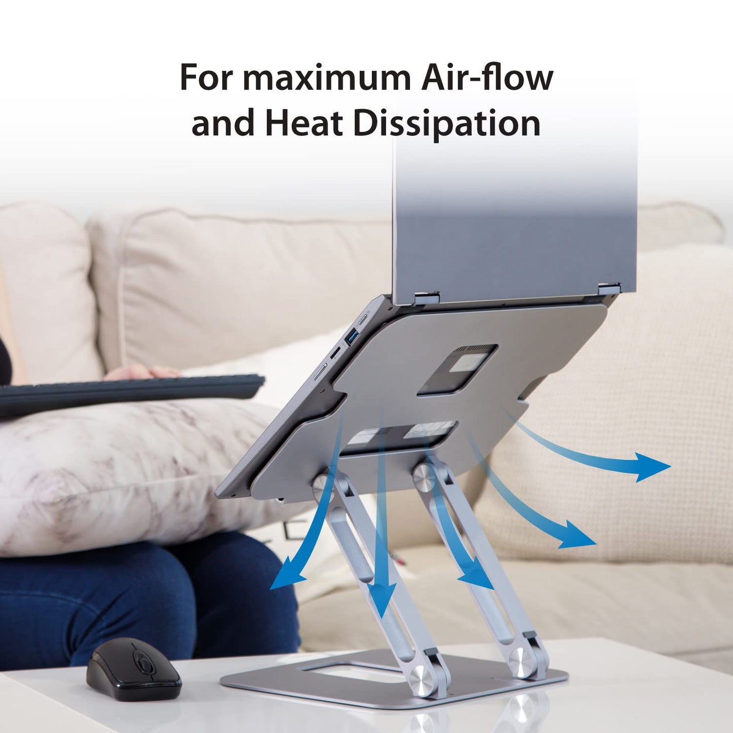 j5create Multi-Angle Aluminum Laptop Stand, Ergonomic Notebook Riser, Suitable for MacBook, Dell, HP, Lenovo, Fits Most laptops up to 16" (JTS127)