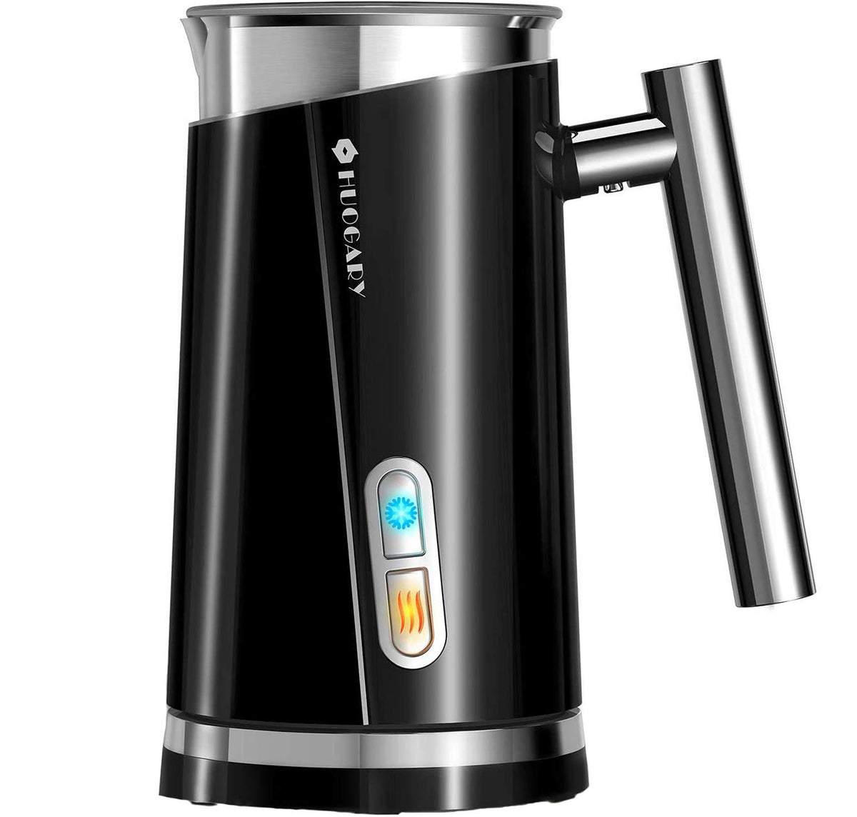 Huogary Electric Milk Frother, 4 in 1 Stainless Steel Milk Steamer, Milk Frother and Steamer for Coffee Milk Warmer for Latte, Cappuccinos, Macchiato (Black 3 in 1)