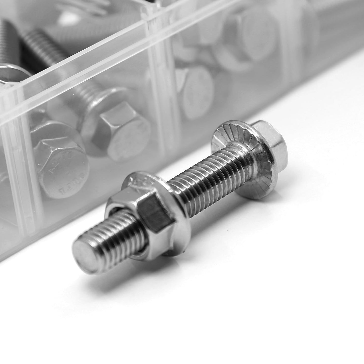 YEEZET 240PCS M5 M6 M8 Flanged Bolts and Nuts Kit,Stainless Steel 304 Metric Flanged Hex Screws Nuts Includes 14 Most Common Sizes