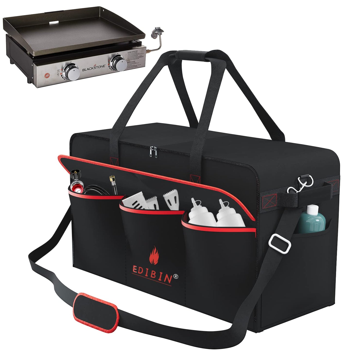 22" Griddle Carry Bag for Blackstone 22 Inch Tabletop Grill Without Hood,fits for Blackstone 1666 Tabletop Griddle,Water Resistant 600D Polyester Heavy Duty